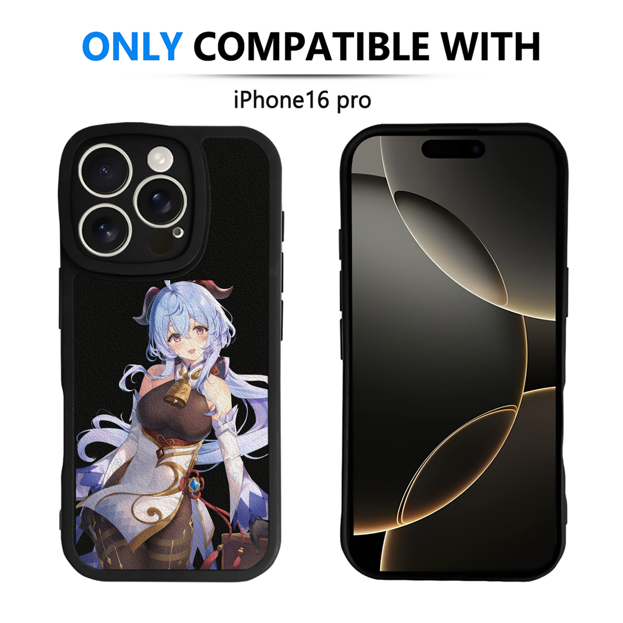 げんし神 甘雨 かんう genshin Ganyu 【iPhone 16シリーズ対応】シリコンスマホケース（レザー調） 材質：シリコン
